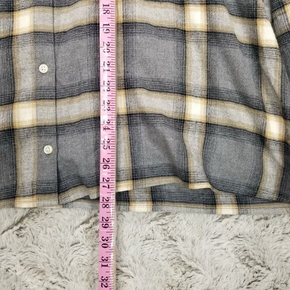 Old Navy Shirt Womens XXL Gray Plaid The BoyFriend Button Down Long Sleeve - Picture 3 of 10
